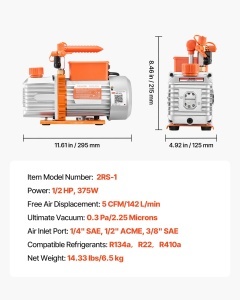 Vakuumpumpe VEVOR 375W, 142 Lmin, 0,5 HP, pentru HVAC si Kfz - Img 7