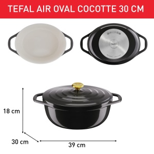 Vas de cuptor Tefal E2558904, 30 cm, din aluminiu, cu capac, antiaderent - Img 7