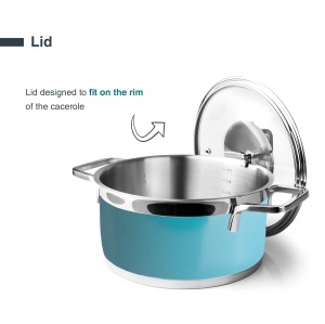 Vas pentru cuptor Lacor 15520 Ocean, 20cm, 3L, inox 1810, albastru - Img 5