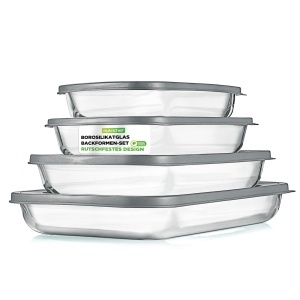 Vase de cuptor NutriChef 8 piese, borosilikat, capacitate 0.9L-3.2L, rezistente la 520C
