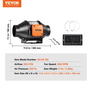 Ventilator canalizare inline VEVOR VV-GDFJ-EC4, 21W, 205 CFM, motor EC silentios - Img 7