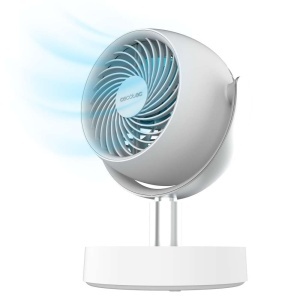 Ventilator de masa Cecotec EnergySilence 800 Cyclone Desk portabil, motor DC 10 W, 6 inch, baterie 4000 mAh, 5 viteze, oscilatie 60o, inclinare reglabila, durata lunga de viata
