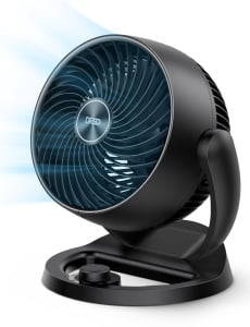 Ventilator de masa silentios Dreo 28dB, ventilator inalt de 30 cm cu racire, 3 viteze 21 m flux de aer, circulator de aer turbo cu unghi de inclinare reglabil de 120 deg, ventilator portabil pentru dormitor, negru - Img 1