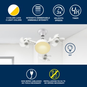 Ventilator de tavan Beper P206VEN612 cu LED, 3 viteze, telecomanda - Img 2