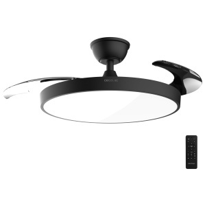 Ventilator de tavan Cecotec Aero 300 Air Invisible Black, 30 W, cu LED si telecomanda