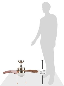Ventilator de tavan Orbegozo CP 15075, 50 W, 3 viteze, 6 pale din lemn - Img 3