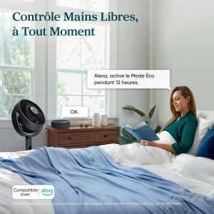 Ventilator inteligent LEVOIT cu motor DC, 12 viteze, oscilatie 90 si 120 - Img 8