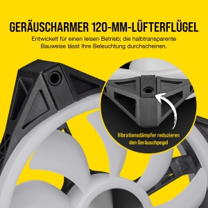 Ventilator RGB Corsair iCUE QL120, 120 mm, 102 LED-uri RGB, Negru - Img 6
