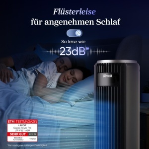 Ventilator toroidal Levoit cu telecomanda - 5 viteze, 4 moduri, 92 cm, gri - Img 3