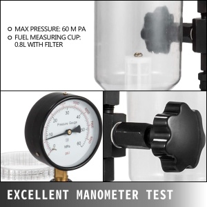 VEVOR 600 Bar Echipament de testare a injectorului 0.8L Manometru de combustibil, duza injector Echipament de testare la scara dubla Injectoare Tester Dispozitiv de diagnosticare in motor diesel - Img 4