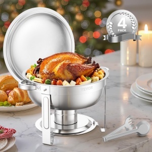 Vevor Chafing Dish Buffet 47L Argintiu Design Elegant - Img 8