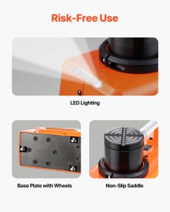 VEVOR Electric Jack 15T Cric foarfeca electric reglabil cu capacitate mare de incarcare, inlocuire 12V pentru schimbarea anvelopelor cu putere dubla si lumina LED, set de cric pentru camion SUV Sedan - Img 5