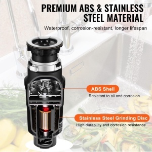 VEVOR JW-301 Tocator de Resturi Alimentare 12 PS Motor DC 3820 RPM Sistem EZ-Mount - Img 6