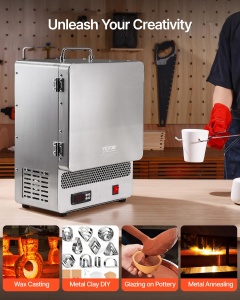 VEVOR KD-Z6651A Cuptor Electric de Topire 1500W Temperatura Maxima 1200degC Ideal pentru Ceramica si Metale - Img 6