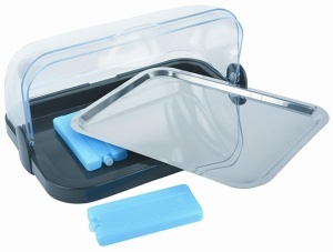 Vitrina pentru bufet APS cu capac transparent, 44x32x20.5 cm, din otel inoxidabil - Img 3