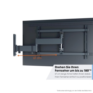 Vogel's TVM 3647 - Suport de perete pentru televizoare de 40-77 inchi, max. 35 kg, testat TUV, pivotant pana la 180deg, max. VESA 600x400, universal - Img 6