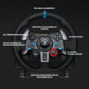 Volan de gaming Logitech G29, Force Feedback, 900 rotire, piele, pentru PS5, PS4, PC - Img 6