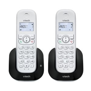 VTech CS1551 DECT Telefon fara fir 2 receptori telefonici cu robot telefonic, statie de incarcare inovatoare, blocare apelant, identificare apelant/apel in asteptare, kit hands-free, afisaj iluminat din spate - Img 1