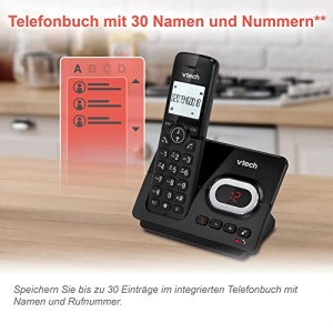 VTech CS2051 Telefon fara fir cu robot telefonic si 2 telefoane, Mod ECO+, Telefon pentru seniori Blocarea apelurilor telefonice fixe, Functie hands-free, Butoane mari, Afisaj cu 1 linie, Negru - Img 10