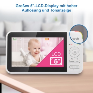 VTech VM924 Baby Monitor Video Display 5 inch Camera Pan-Tilt-Zoom Autonomie 31 ore - Img 7