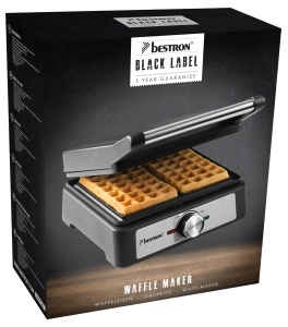 Waffeleisen Bestron AWM100BL pentru 2 Wafle, Antiaderent, Mattschwarz - Img 5