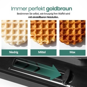 Waffeleisen EMERIO WM-123356 pentru 10 Wafle in Forma de Inima, 1200W, Antiaderent - Img 3