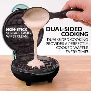 Waffelmaker Nostalgia MyMini, 12.7 cm, Aqua, Compact - Img 3
