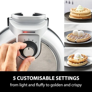 Waffle Maker CASO WaffleUp, 18 cm, 5 trepte de rumenire, culoare argintie - Img 2