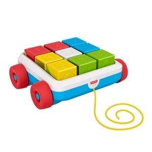 Wagon de jucarie Fisher-Price GJW10 cu 9 blocuri colorate pentru bebelusi