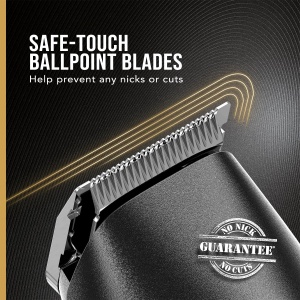 WAHL Manscaper Lithium Bar & Body Trimmer, Trimmer complet impermeabil, Insertie umeda/uscata, LED cu tehnologie Smart Trim, Kituri de taiere cu cap sferic Safe Touch, Reincarcabil, Negru - Img 5