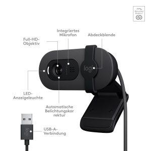 Webcam Full HD Logitech Brio 100 cu Microfon Integrat si Protectie pentru Privacitate - Img 7