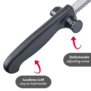 Westmark Multi-Knife So Clever - Cutit de bucatarie cu distantier, cutit de paine ascutit, cutit universal pentru mezeluri, legume si alte alimente - lama din otel inoxidabil, fara BPA - Img 6