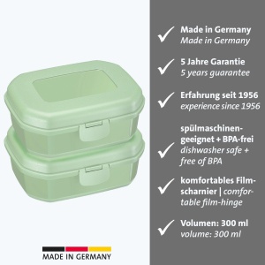Westmark Snackbox Maxi 935 ml Set 2 Bucati Verde BPA-Free - Img 2