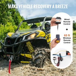 Winch Electric VEVOR P3000-1C, 1814 kg, 12V, cu telecomanda - Img 5