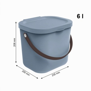 Windeleimer Rotho Babydesign YUMA, 6 L, cu capac, din plastic reciclat, albastru - Img 3