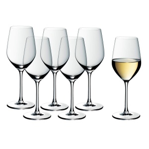 WMF Easy Plus Pahare de vin alb Set de 6, pahar de vin 390 ml, pahar de cristal, poate fi spalat in masina de spalat vase, transparent - Img 1