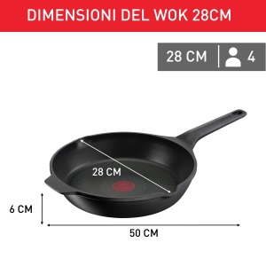 Wok antiaderent Lagostina Aroma 28 cm, aluminiu, cu indicator de temperatura - Img 3