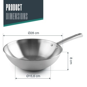 Wok Lacor Foodie O28 cm Inox 1810 Maner Ergonomic Inductie - Img 2