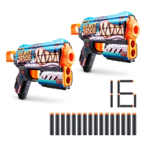 XSHOT Skins Flux Beast Out Set de 2, 16 sageti din spuma cu tehnologie Air-Pocket
