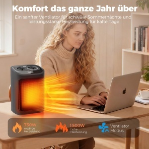 YASHE Electroheizkorper 1500W PTC Ceramic Thermostat Protectie Supraincalzire - Img 5