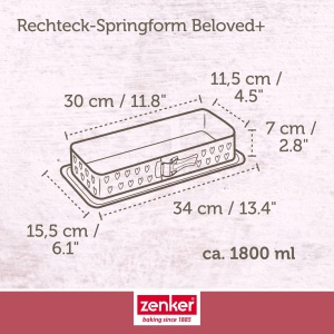 Zenker King Cake Springform 30 cm - Tava de copt cu embosare in forma de inima, rezistenta la scurgeri, fara PFAS, fabricata in Germania - Img 4