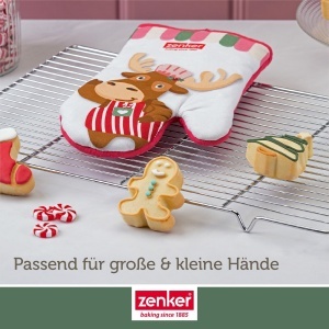 Zenker Manusa de Bucatarie Christmas Candy Shop Design Festiv Elch Bumbac 100 Hitzebestenta - Img 6