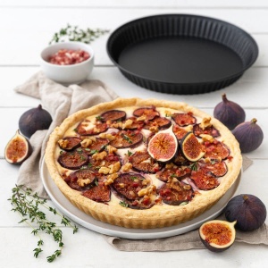 Zenker Quicheform Special - Tava de copt de inalta calitate pentru quiche-uri perfecte, 297 x 297 x 35 mm, 1800 ml, rezistent la caldura pana la 230degC, garantie producator de 5 ani, negru - Img 2
