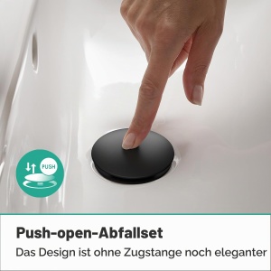 Ablaufgarnitur hansgrohe Push-Open pentru chiuveta si bideu, mattschwarz, large - Img 3