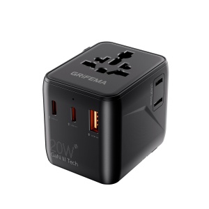Adaptor de calatorie GRIFEMA 5 in 1 cu 2 USB C, 20W PD, compatibil global