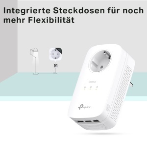 Adaptor Powerline TP-Link TL-PA8030P, 1300Mbits, 3 porturi Gigabit, alb - Img 3