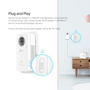Adaptor Powerline TP-Link TL-WPA8631P KIT, 1300 Mbits, 4 porturi Gigabit, Alb - Img 5