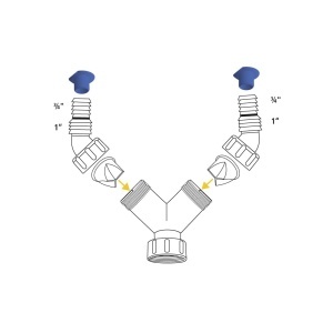 Adaptor Sifon Xavax Dualer, Alb, Poliipropilen, Cu Valva Anti-Reflux - Img 2