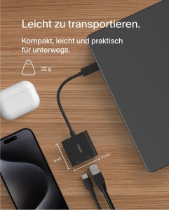 Adaptor USB-CEthernet Belkin INC019BTBK, 100W, Gigabit, 32g - Img 4