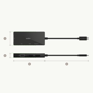 Adaptor video 4-in-1 USB-C Belkin cu HDMI, VGA, DVI, DisplayPort - Img 5